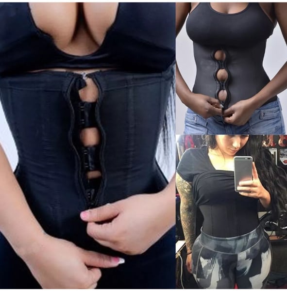 Image of Zip up latex waist trainer