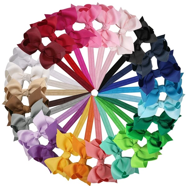 Image of DOLLAR DEAL- 3 Inch Bubble Bow Headbands- 25 color choices