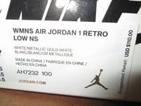 Image of Air Jordan I (1) Retro Low NS "White/Metallic Gold" WMNS