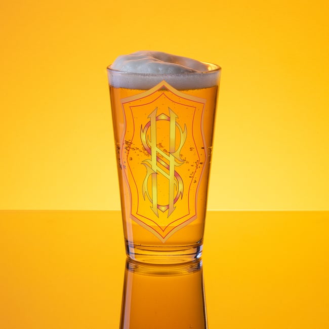 Head Sling Official-Badge-Shaker pint glass