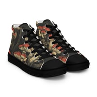 Image 1 of Dark Cottagecore Goth Inspired Vibrant Mushroom Men’s high top canvas shoes