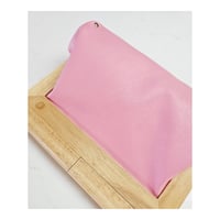 Image 5 of Pink Leather & Timber Clutch 