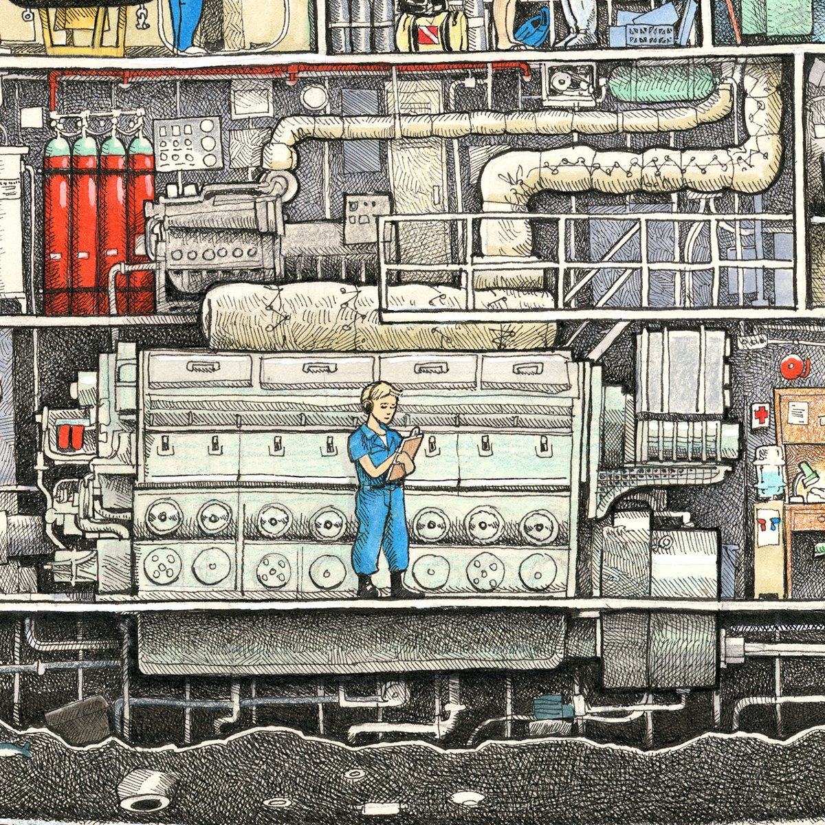 Research Ship No. 1 22" X 17"