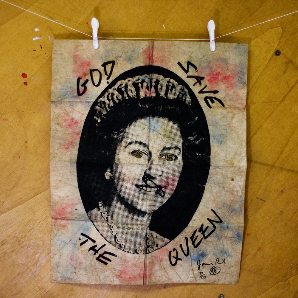 Hand Distressed Jamie Reid Artwork (Choose from 2 Designs)