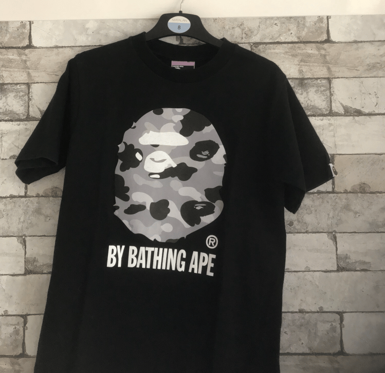 camo bape tee