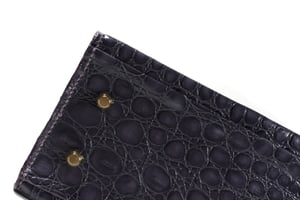 Image of Eggplant Embossed Leather Handbag