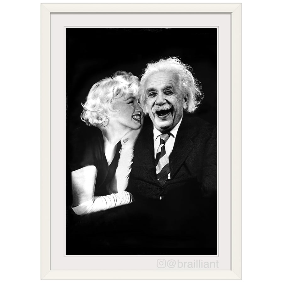 Image of Albert Einstein + Marilyn Monroe, BEAUTY BRAIN Wall Art. ©2015