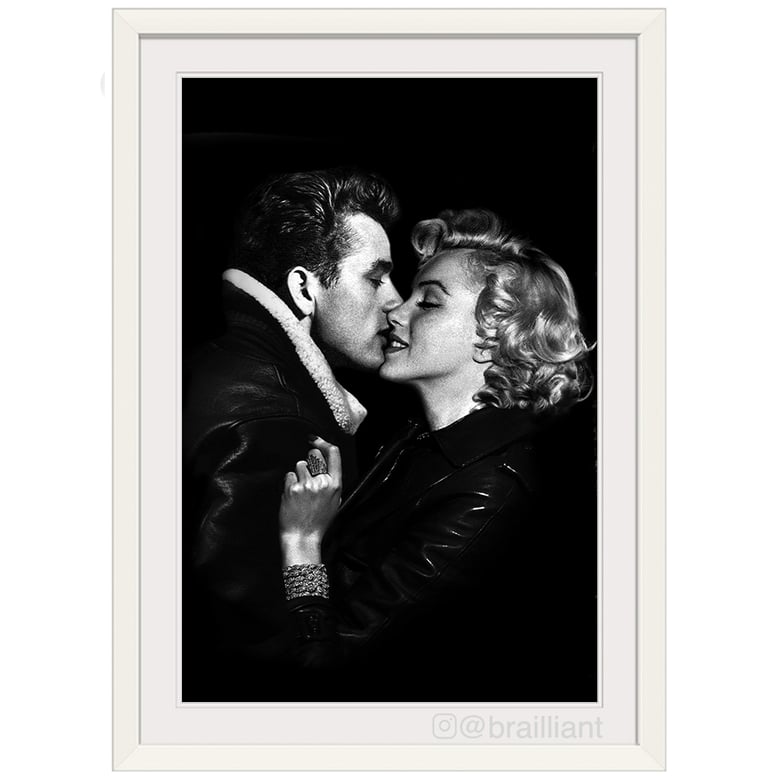 Image of James Dean + Marilyn Monroe, KISS Wall Art. ©2015