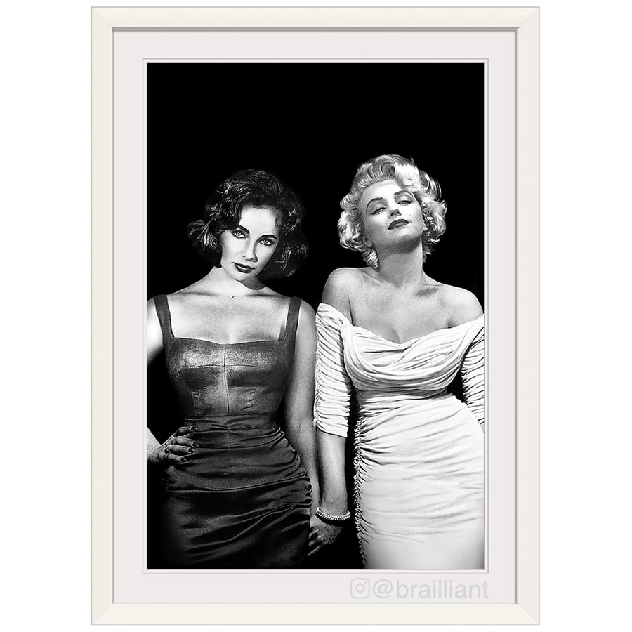 Elizabeth Taylor Marilyn Monroe Rivals Wall Art ©2015 Brailliant Discover Old Hollywood 8386