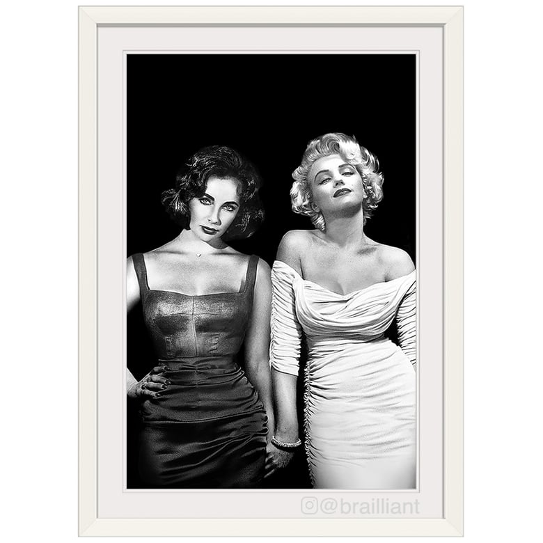 Image of Elizabeth Taylor + Marilyn Monroe, RIVALS Wall Art. ©2015