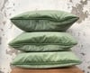 SAS QUILTED VELVET 45 CUSHION - PALE GREEN