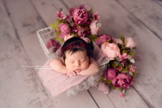 Image of Feathers and flowers halo (burgundy)