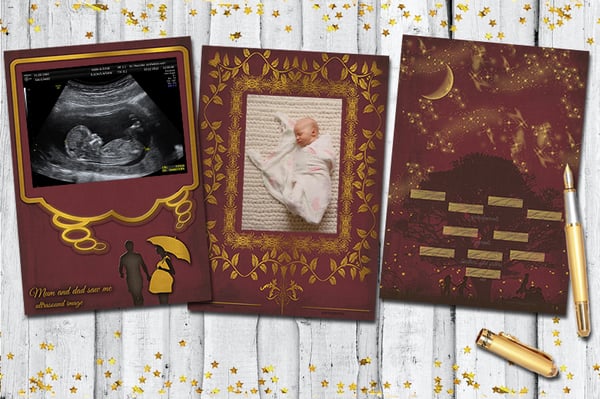 Image of Newborn baby first year memory book printable 50 pages + milestone box + high chart