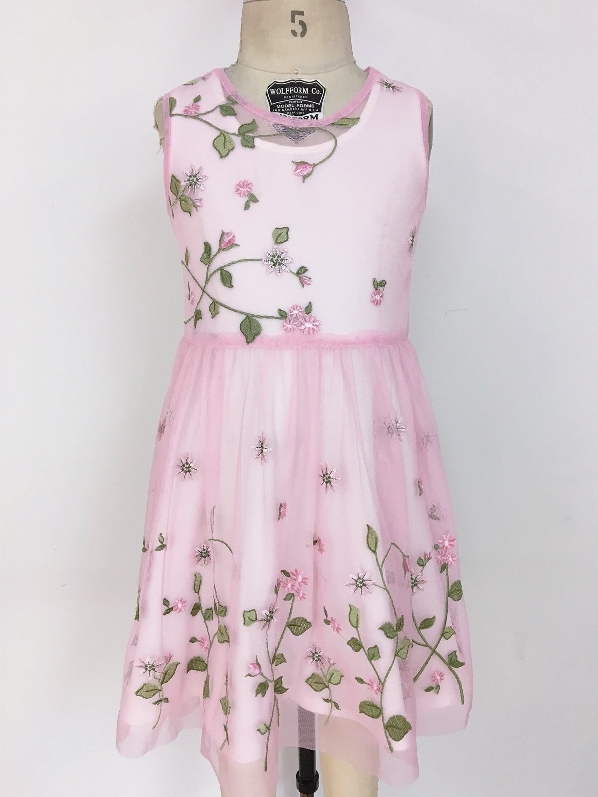 embroidered overlay dress