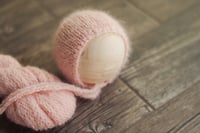 Image 2 of Piglet Pink Brushed Alpaca Bonnet + Wrap