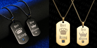 Image of King and Queen Couple Dogtags (Set or Solo)