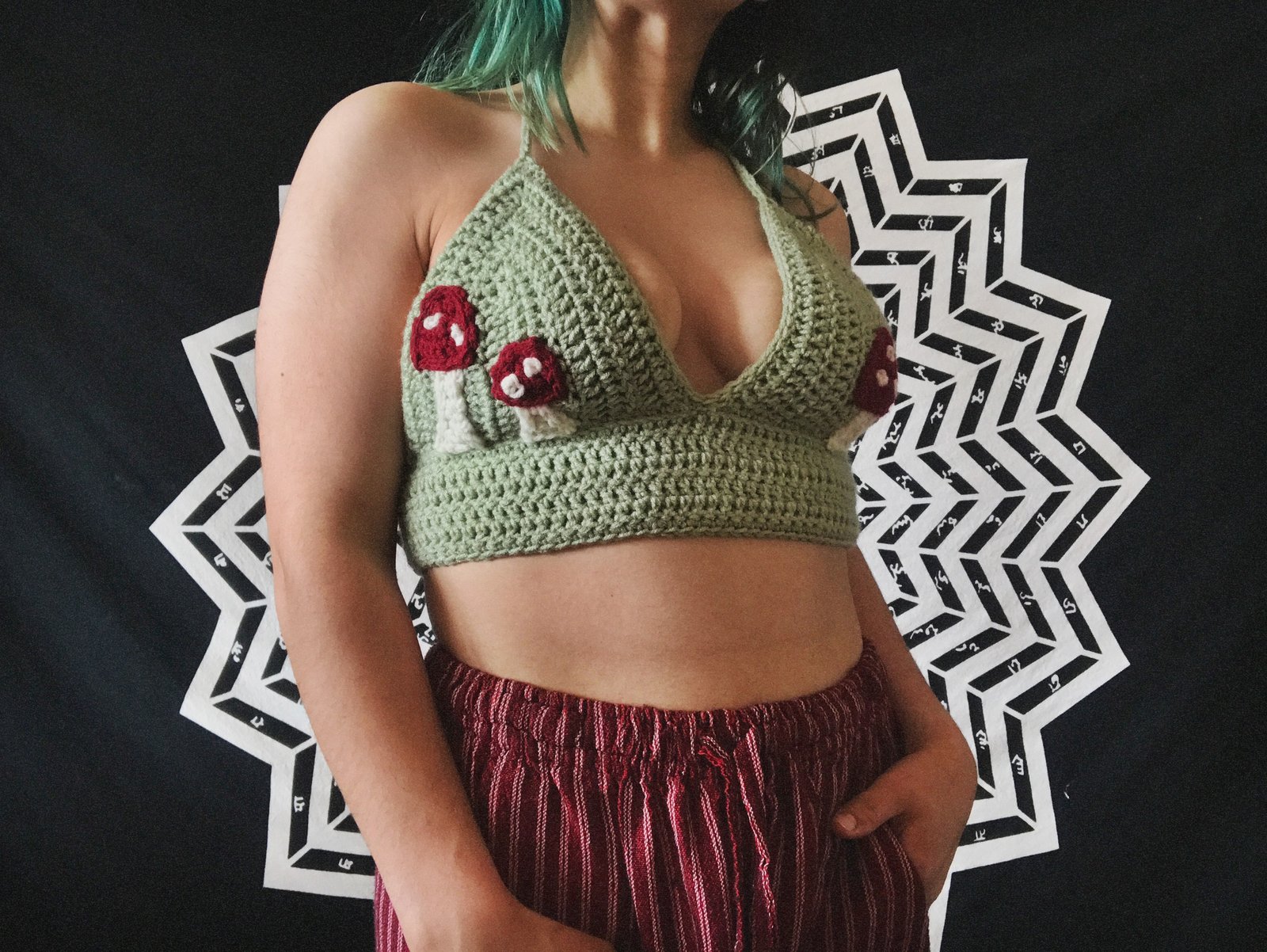 crochet triangle top