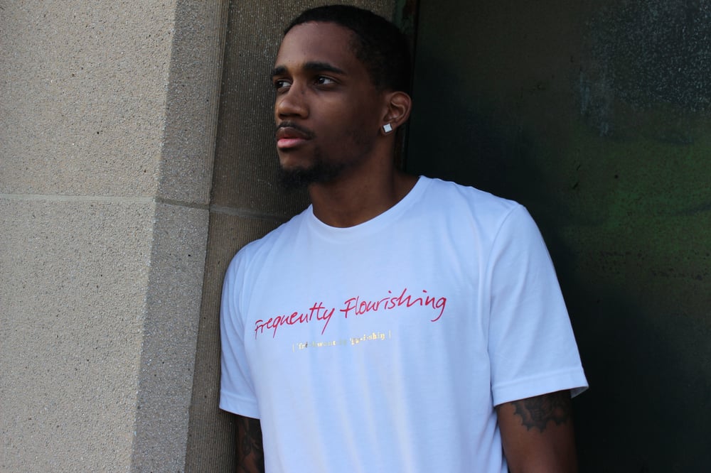Image of "Frequently Flourishing" tee in White
