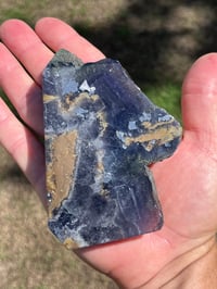 Image 14 of Blue, Green, Purple Fluorite With Pyrite Inclusions Polished Tower #2829