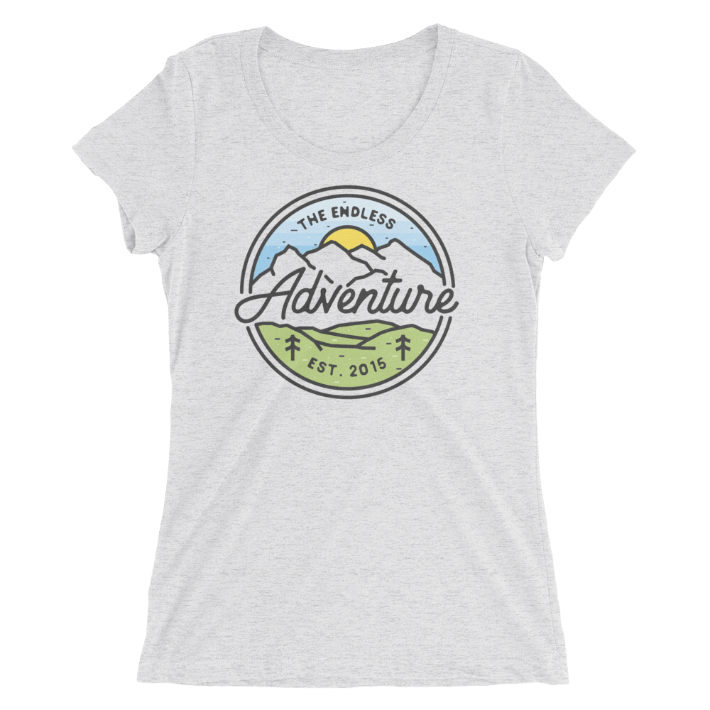 Image of Women's Mountain Badge Tshirt - White Fleck