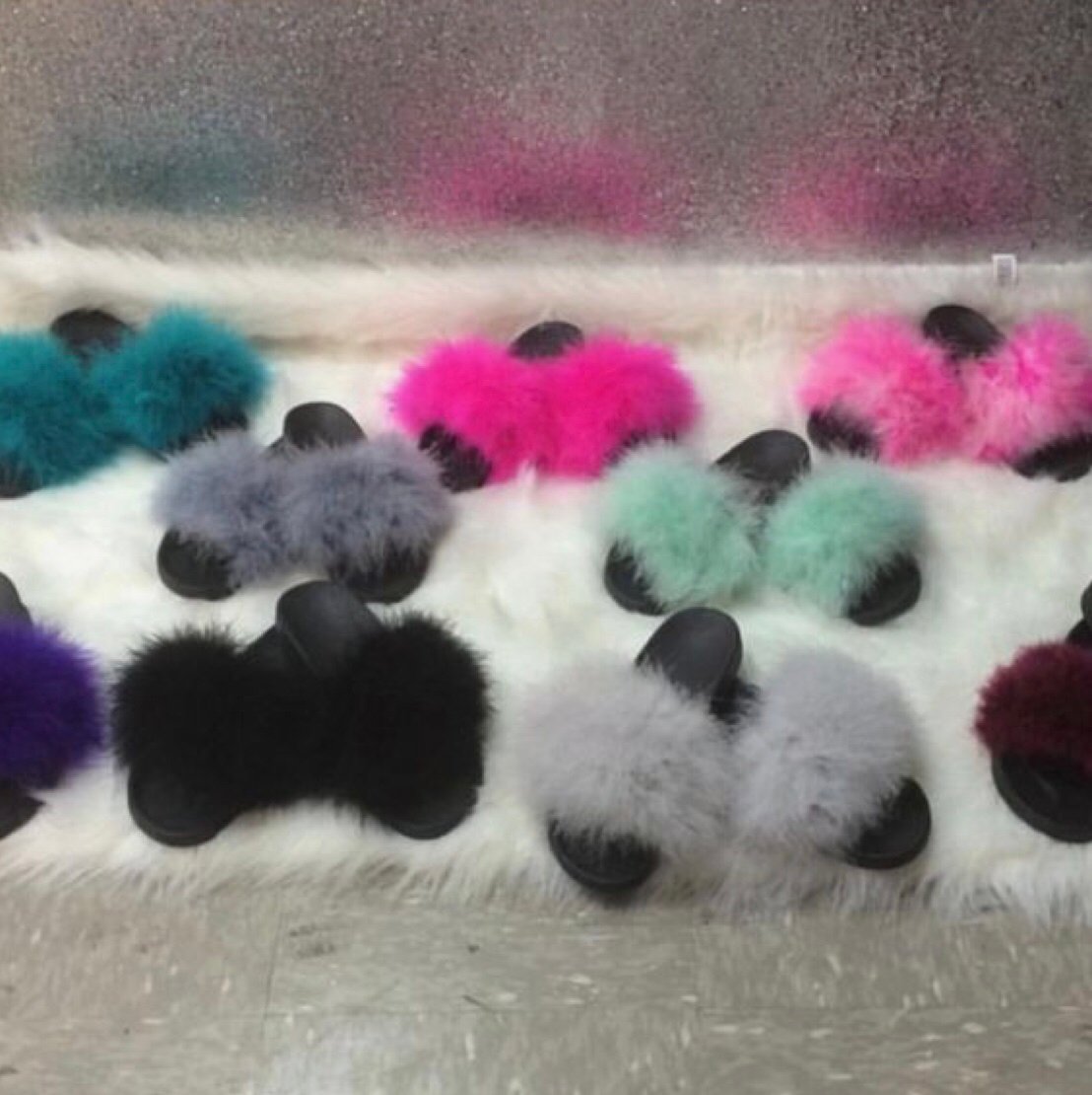 custom fur slides