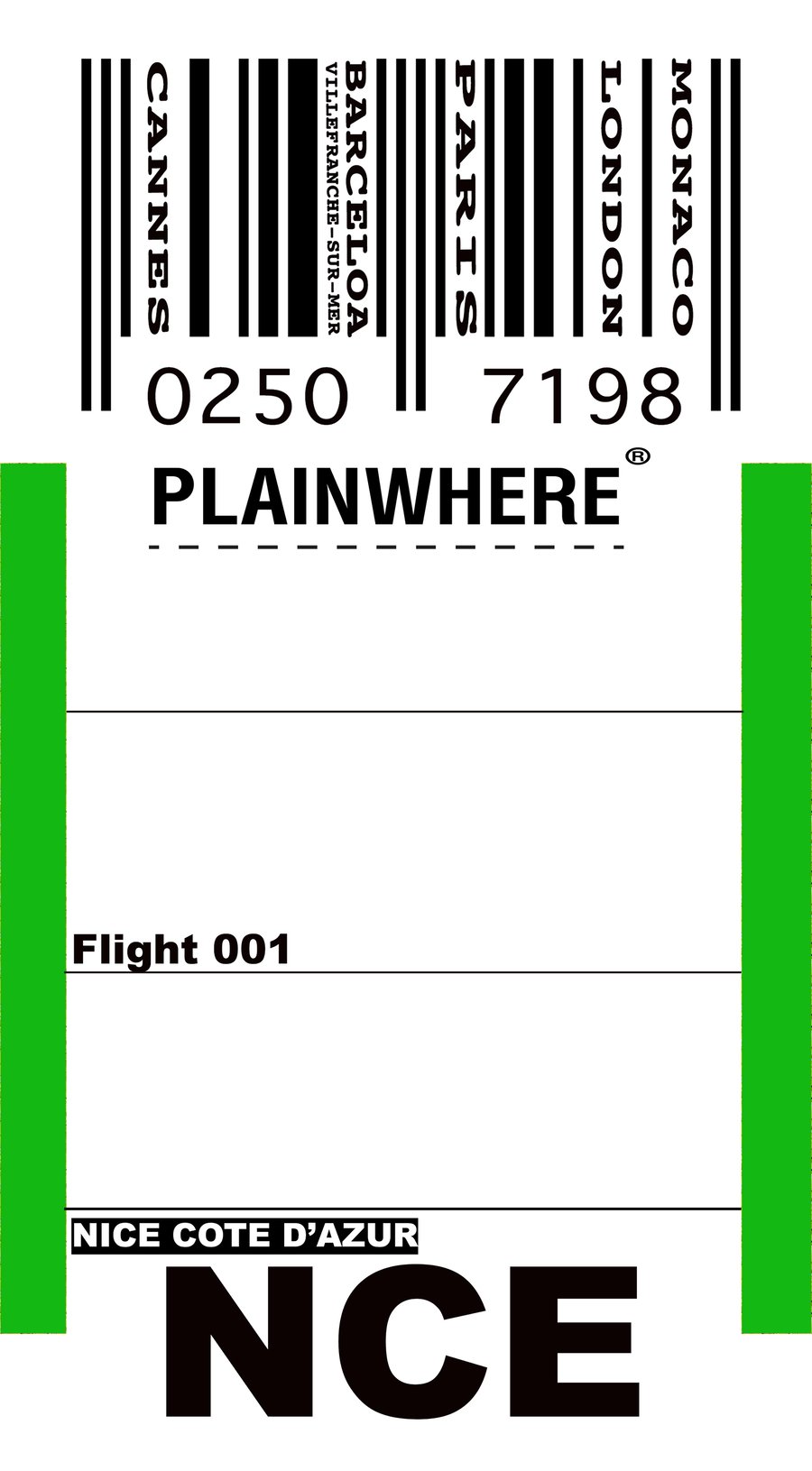 Image of PlainWhere NICE Luggage Tag Sticker