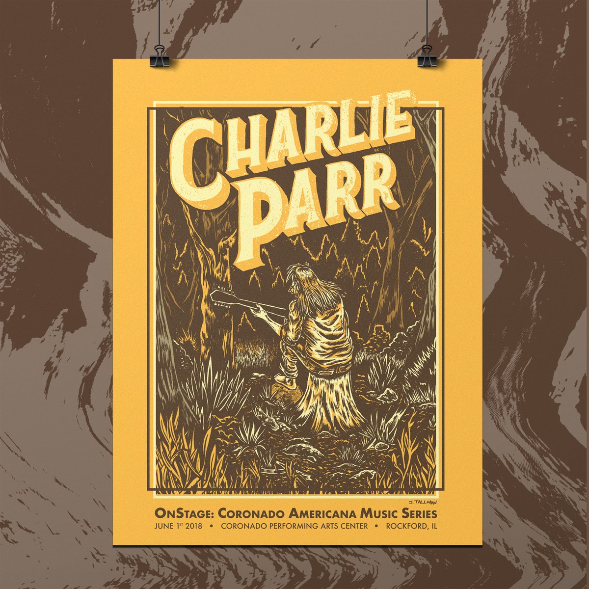 Charlie Parr screen printed poster