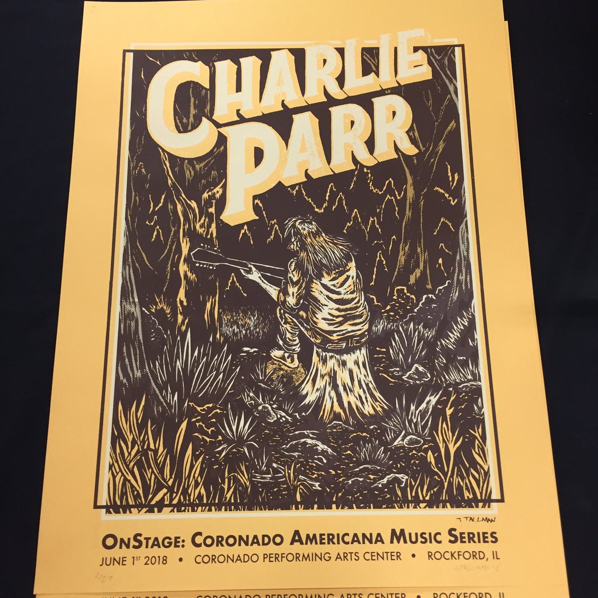 Charlie Parr screen printed poster