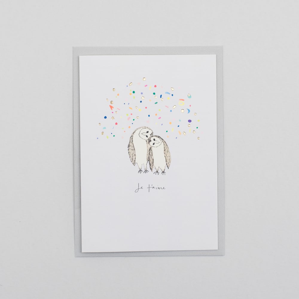 Image of Je Taime Valentine Owls with Confetti