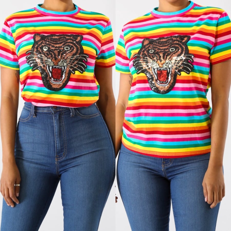 Image of Tiger rainbow shirt