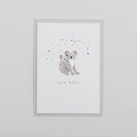New Baby Koala Card with Gold Foil Confetti