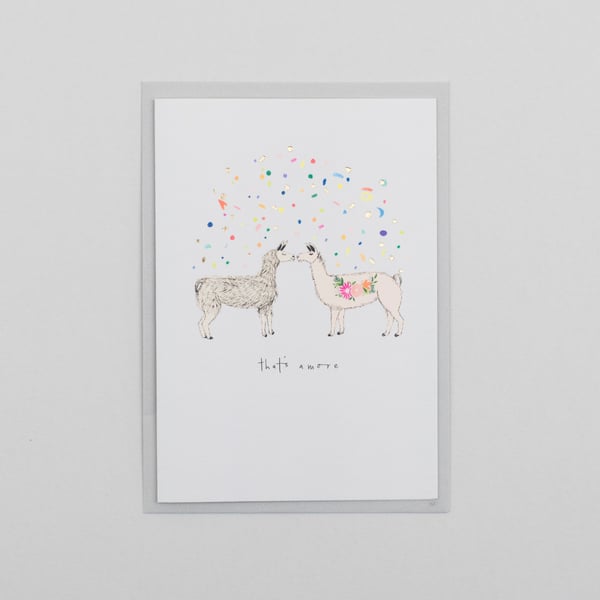 Image of Thats Amore Valentines Llamas with Gold Foil Confetti