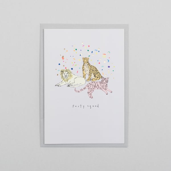 Image of Party Squad Card with Gold Foil Confetti