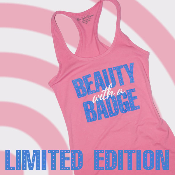 Image of Beauty With A Badge Racerback Tank - Pink