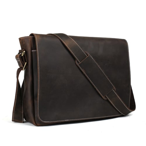Image of 15'' Genuine Leather Men Messenger Bag Laptop Bag Crossbody Bag 1053L