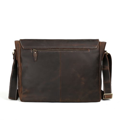 Image of 15'' Genuine Leather Men Messenger Bag Laptop Bag Crossbody Bag 1053L