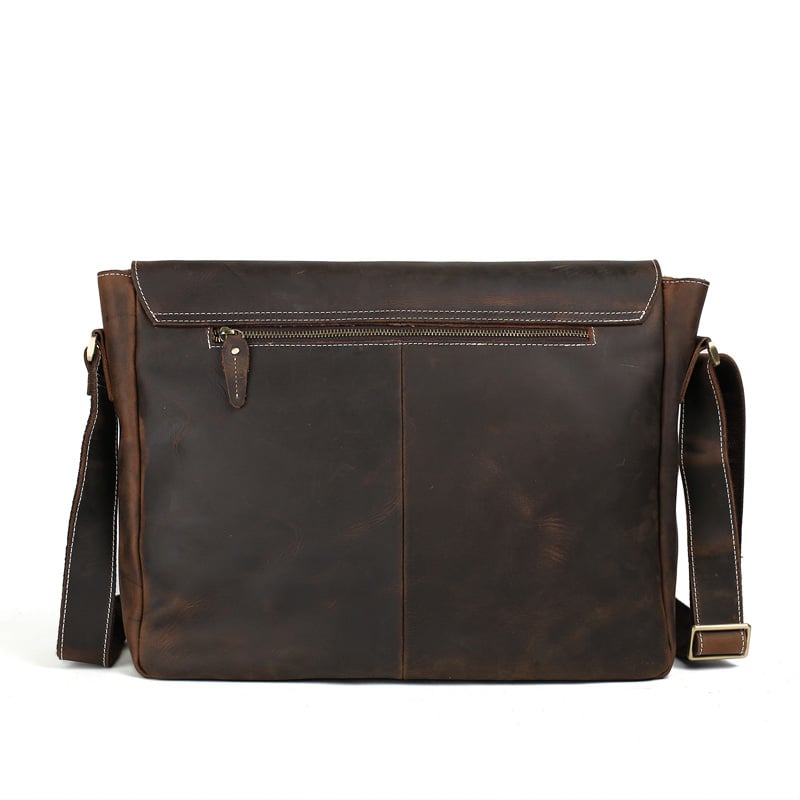 15'' Genuine Leather Men Messenger Bag Laptop Bag Crossbody Bag 1053L ...