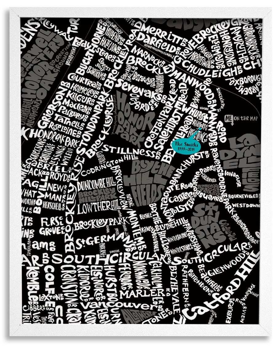 Image of Honor Oak Park SE23 & Blythe HIll SE6 - SE London Type Map - Black