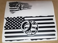 Image 2 of Distressed Full Flag Decal With Subwoofer