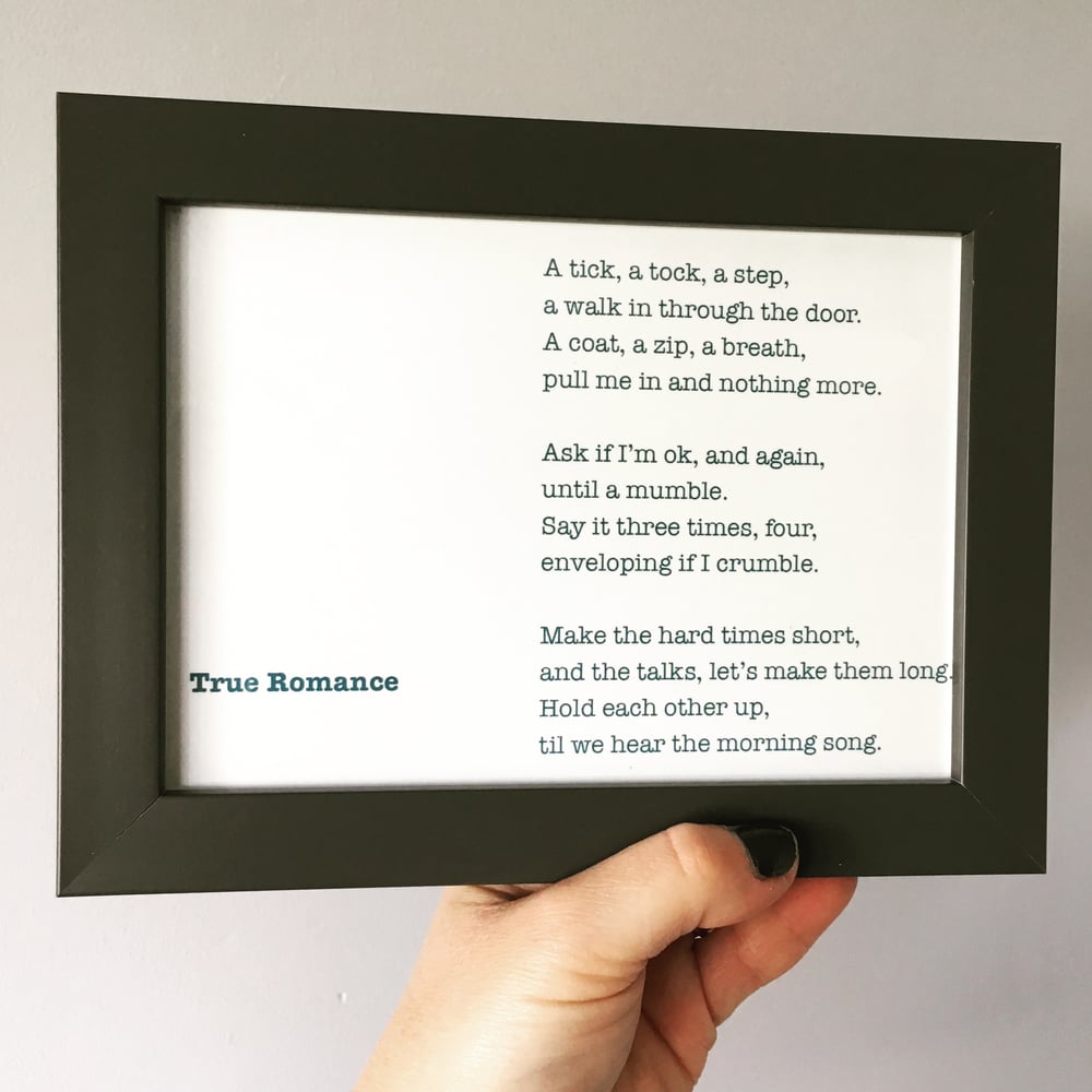 Image of True Romance - Poem Postcard (Medium - 7x5 size)
