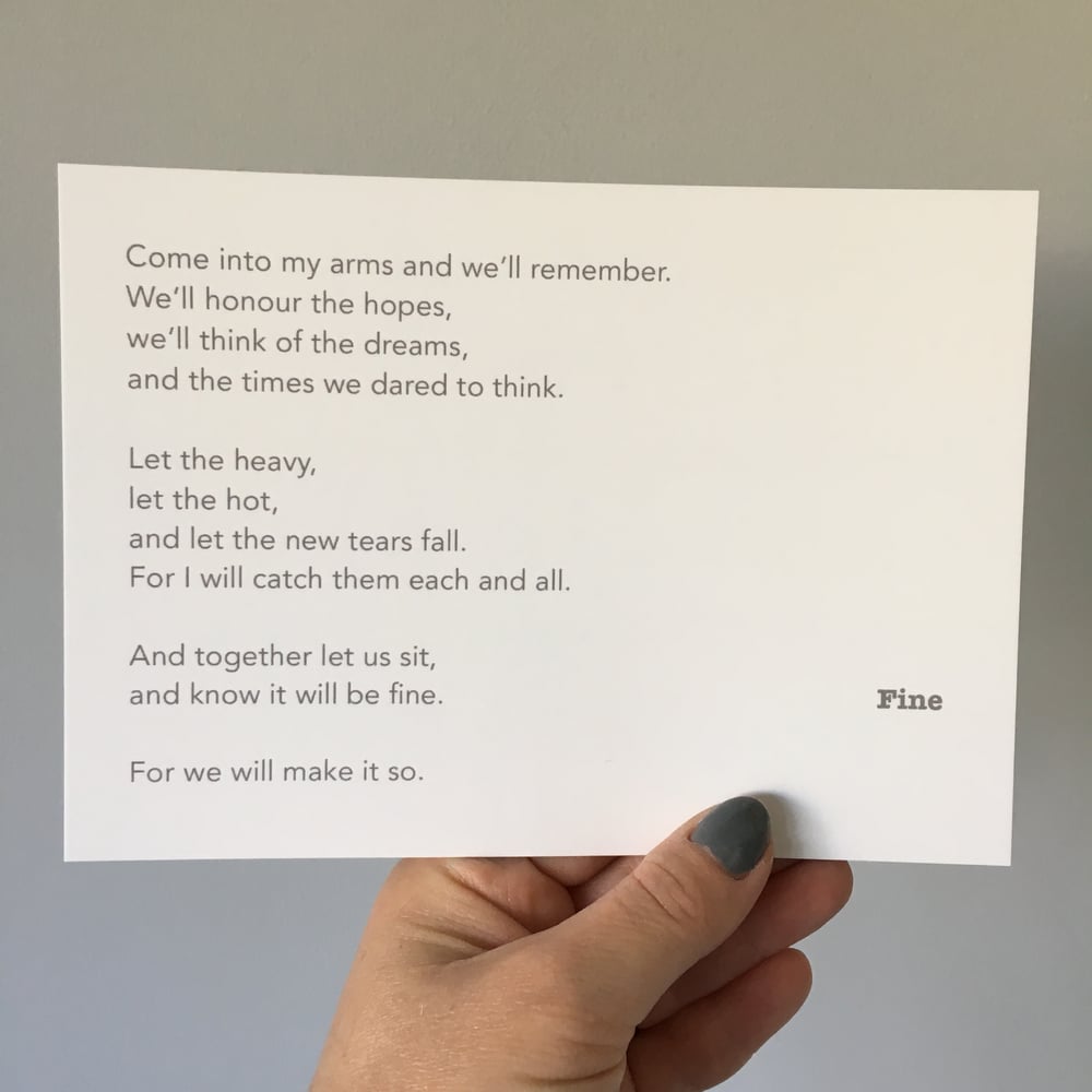 Image of Fine - Poem Postcard (Medium - 7 x 5 size)