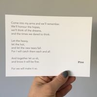 Fine - Poem Postcard (Medium - 7 x 5 size)