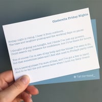 Cinderella Friday Nights - Poem Postcard (Small - A6 size)