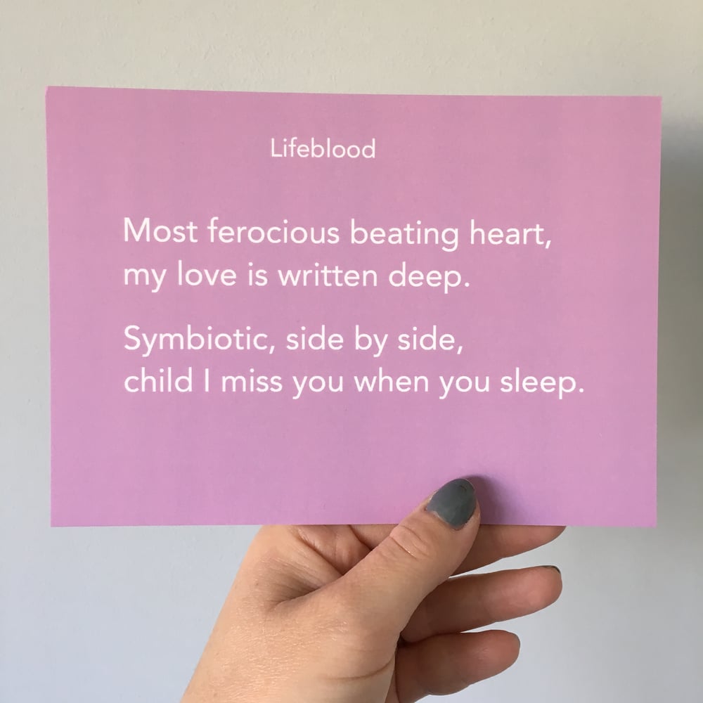 Image of Lifeblood - Poem Postcard (Medium - 7x5 size)