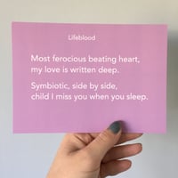 Lifeblood - Poem Postcard (Medium - 7x5 size)