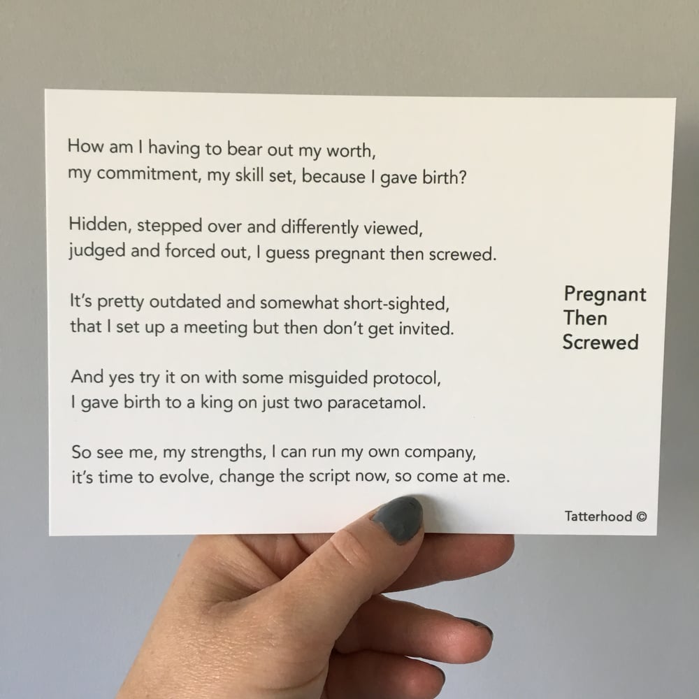 Image of Pregnant Then Screwed - Poem Postcard (Medium - 7 x 5 size)