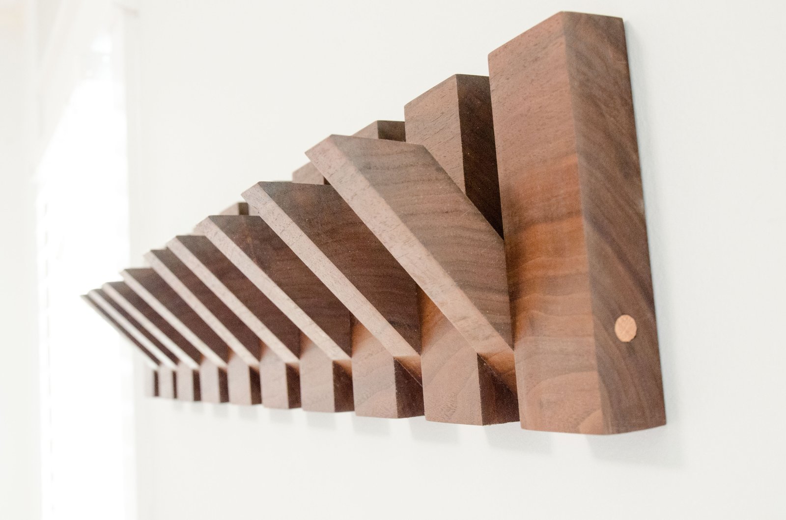 Walnut store coat rack