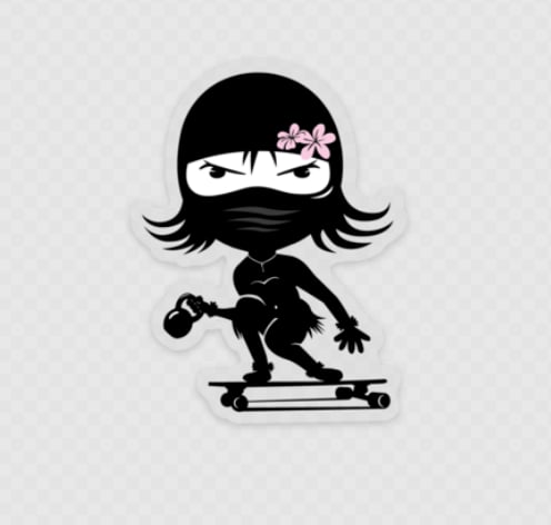 Image of Hula Skater Kettlebell Sticker Clear 3"