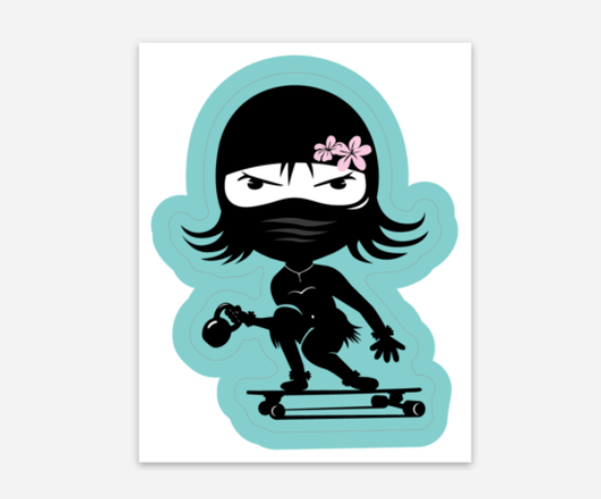 Image of Hula Skater Kettlebell Sticker Kiss Cut