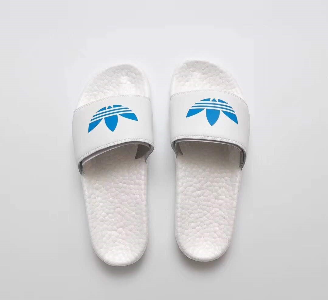 Image of Adidas Boost Slide - Blue on White
